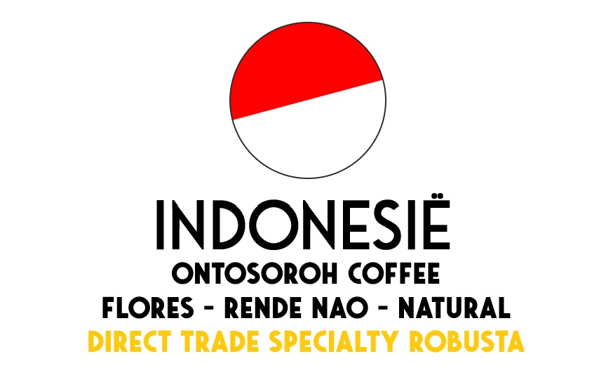 Indonesië Ontosoroh Coffee - Flores Rende Nao - natural robusta - Direct Trade - ongebrand - 1 kg