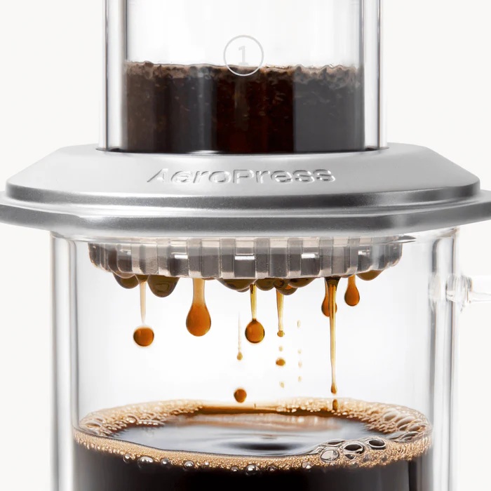 Aeropress Premium zilver-glas