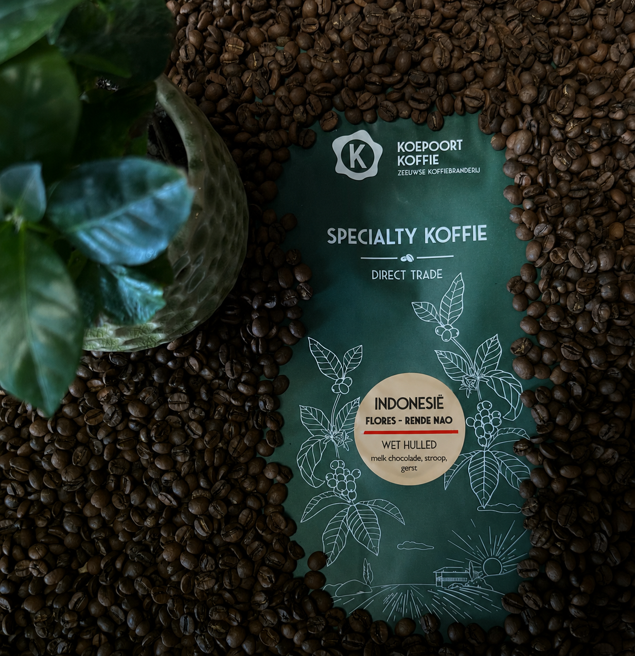 Indonesië Flores wet-hulled arabica Direct Trade vers gebrand 1000 gram