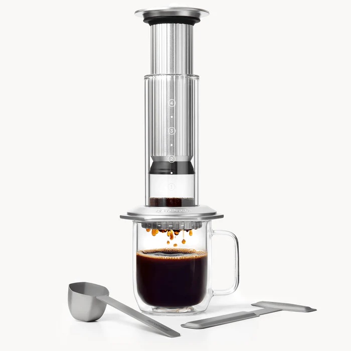 Aeropress Premium zilver-glas