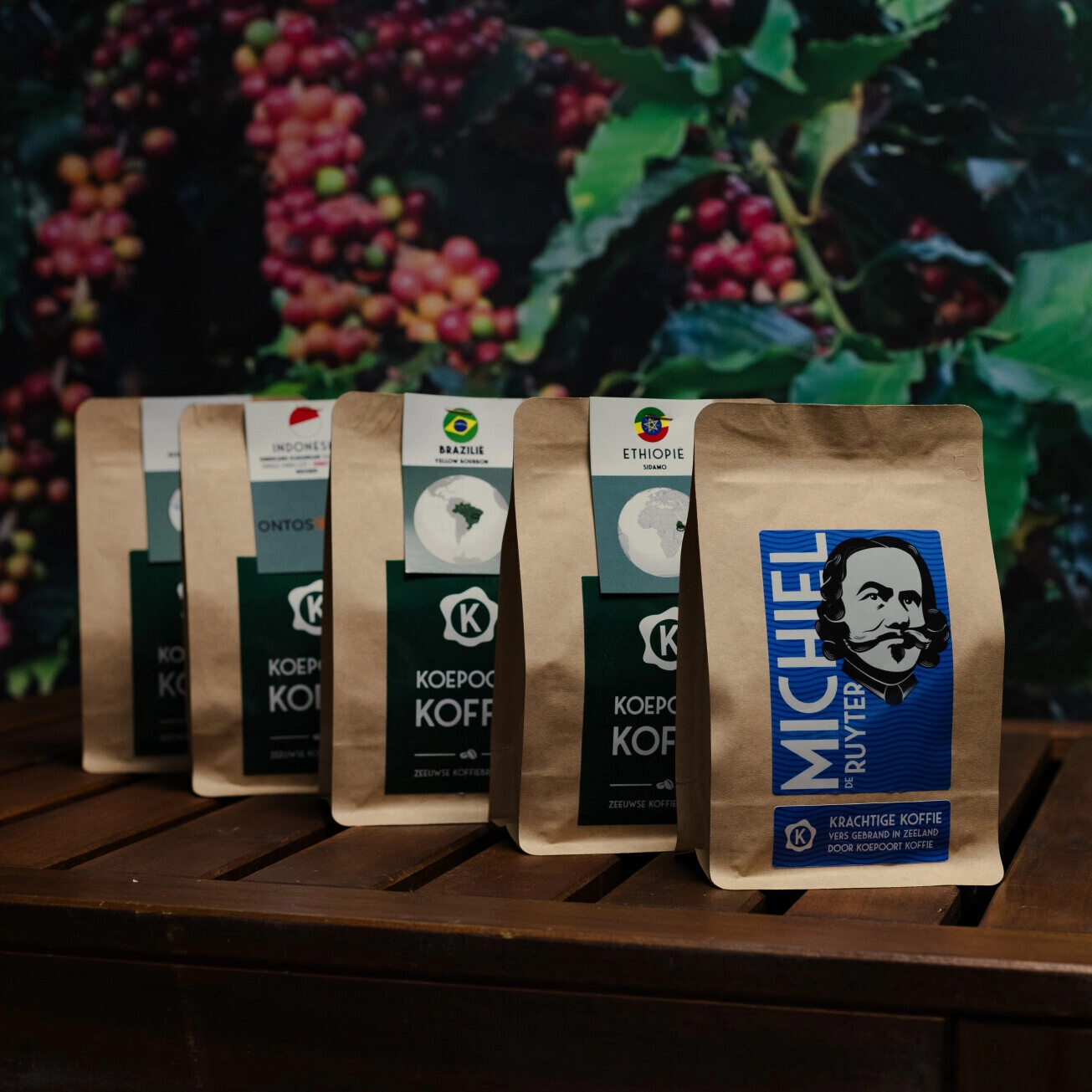Proefpakket 5x 250 gram vers gebrande koffie