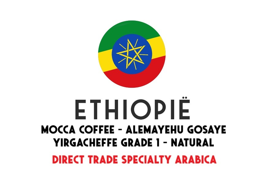 Ethiopië Mocca - Alemayehu Gosaye Yirgacheffe grade 1 - Direct Trade - ongebrand - 1 kg